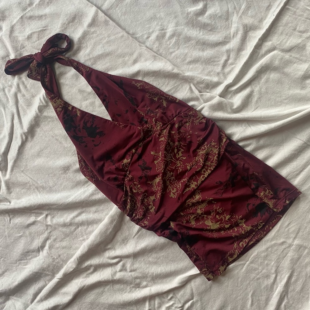 vintage Y2K patterned halter top